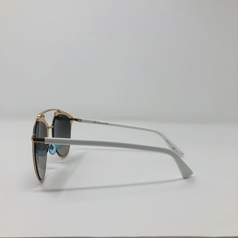 DIOR REFLECTED 52MM SUNGLASSES (WHITE/GOLD) - Picture 5 of 8